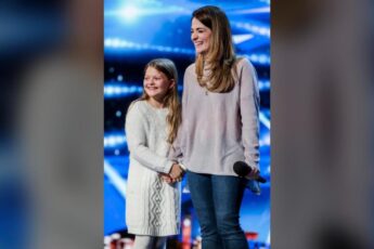 Sian Pattison with her daughter at Britain's Got Talent