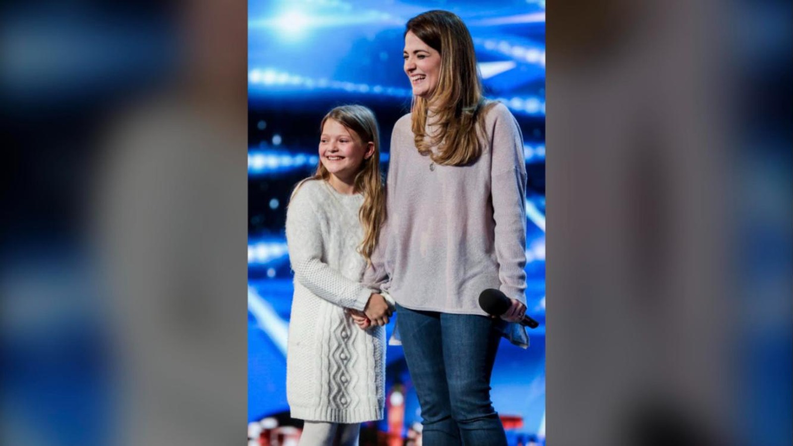 Sian Pattison with her daughter at Britain's Got Talent