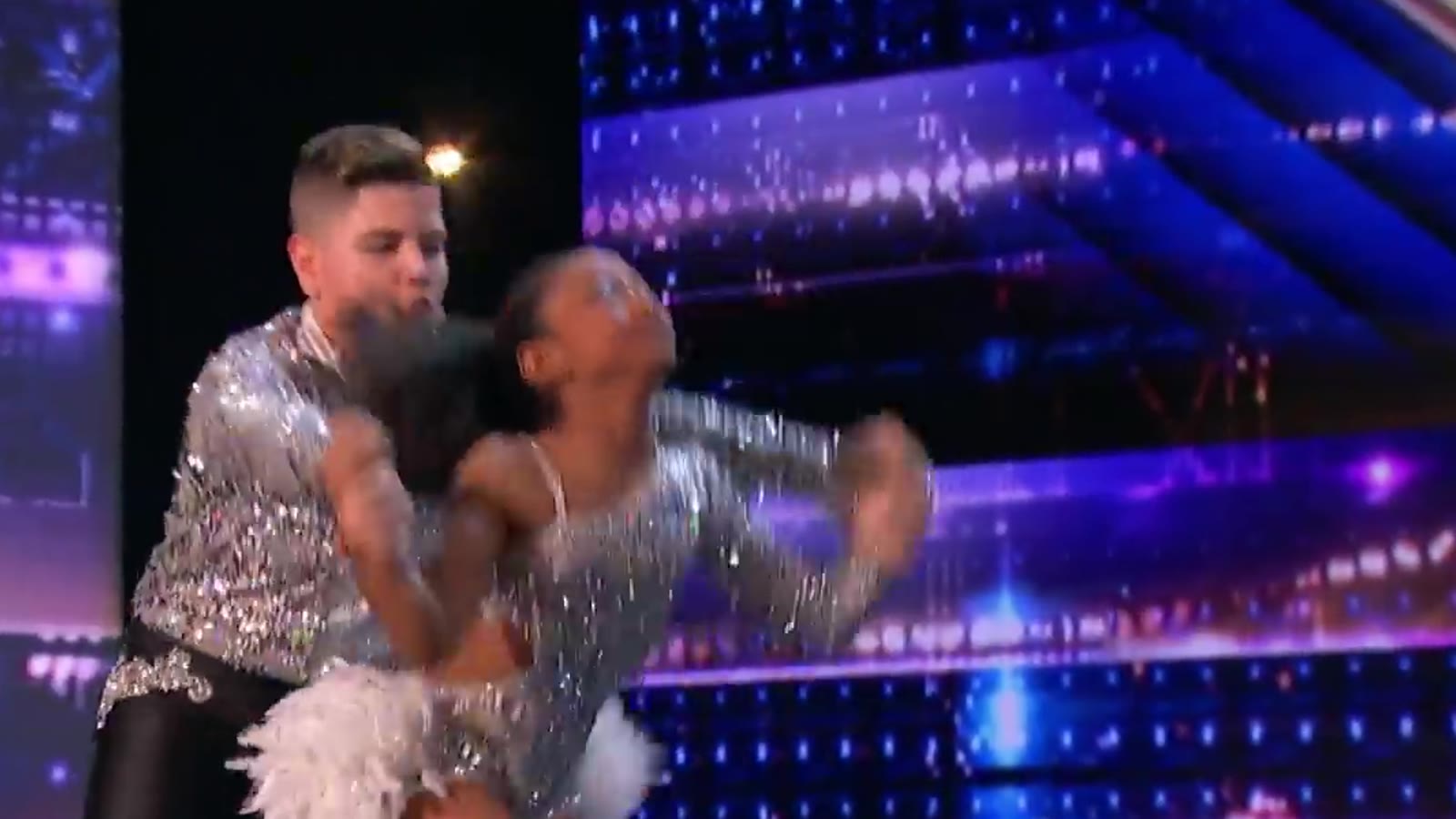 Simon and Maria dancing salsa on America's Got Talent